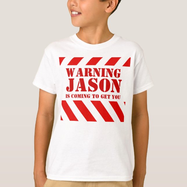 Bandas de advertencia para niños llaman camiseta j (Anverso)