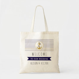 Bandas de anclaje de oro boda náutico bolsa de bie