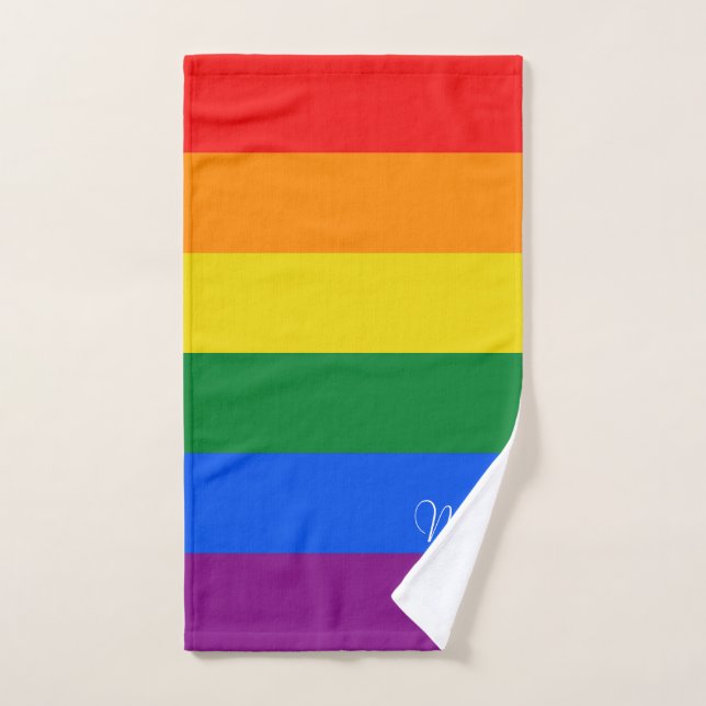 Bandas de bandera del arco iris (Toalla de mano)