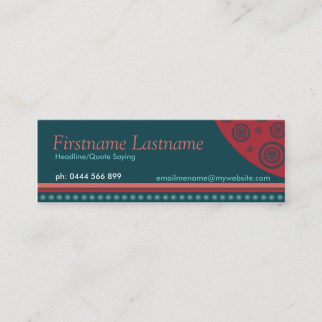 Bandas de círculo retro modernas Mini tarjetas de  (Anverso)