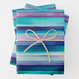 Bandas de color de agua brillante Hojas de papel d