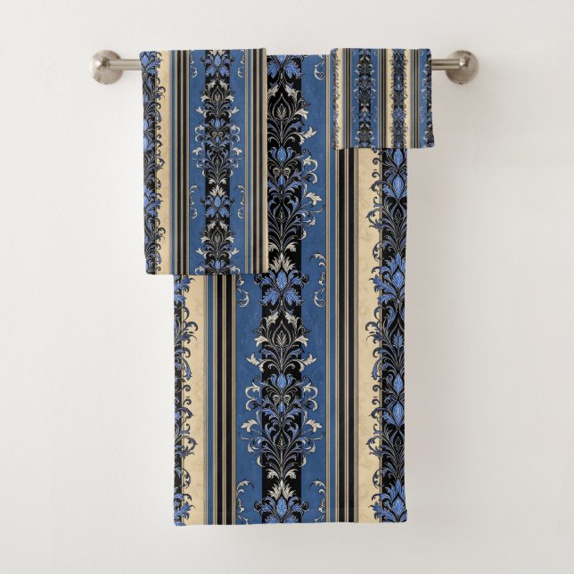 Bandas de Damasco azules y doradas (In situ)