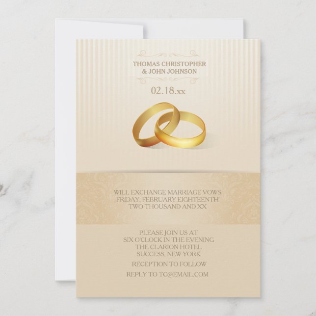 Bandas De Invitación A La Boda De Oro (Anverso)