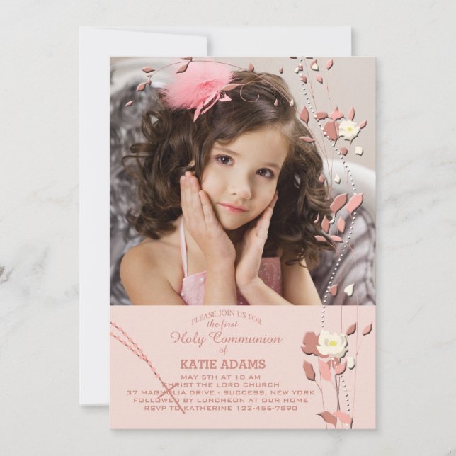 Bandas de oración Invitación a foto religiosa (Anverso)