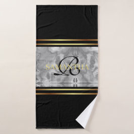 Bandas de oro gris negro mármol Minimalista
