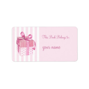 Bandas de regalo rosa Etiqueta de la placa de la b