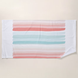 Bandas de verano en las toallas de baño de coral y
