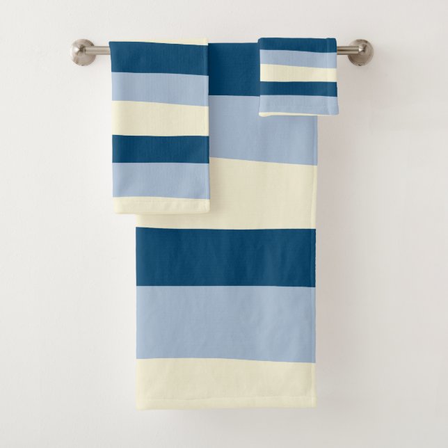 Bandas desiguales: azul oscuro, azul claro y crema (In situ)