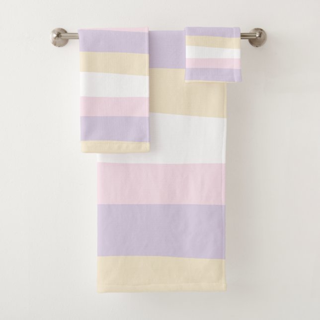 Bandas desiguales - rosa pastel, amarillo y púrpur (In situ)