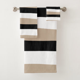 Bandas desiguales - Taupe, negro y blanco