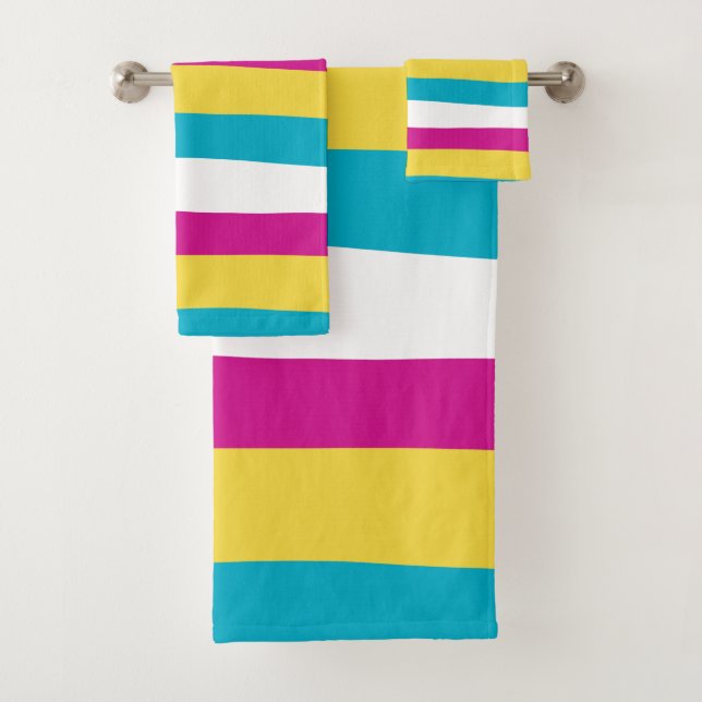 Bandas desiguales: turquesa, amarilla, rosa y blan (In situ)