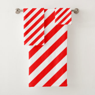 Bandas diagonales rojas y blancas de gran tamaño