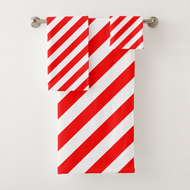 Bandas diagonales rojas y blancas de gran tamaño (In situ)