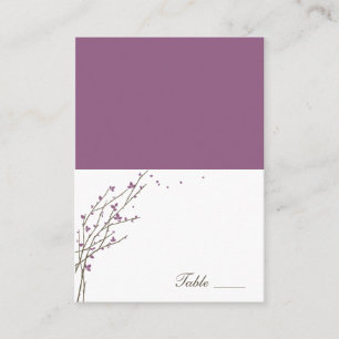 Bandas en flor Tarjetas de plaza plegadas - Plum
