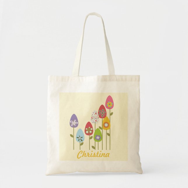 Bandas Florales Bolsa De Tote De Huevos De Pascua (Frente)