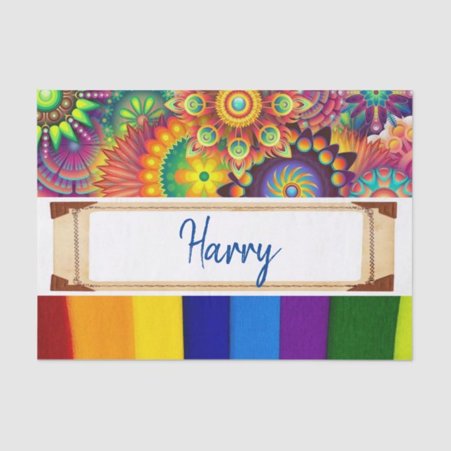 Bandas florales de papel de tejidos (Anverso)