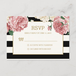 Bandas florales RSVP/Tarjetas de respuesta Boda
