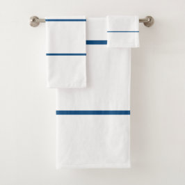 Bandas geométricas azules de Azure blanco