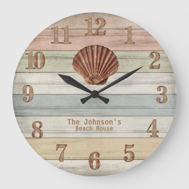 Bandas naumáticas de madera de playa y reloj grand (Anverso)