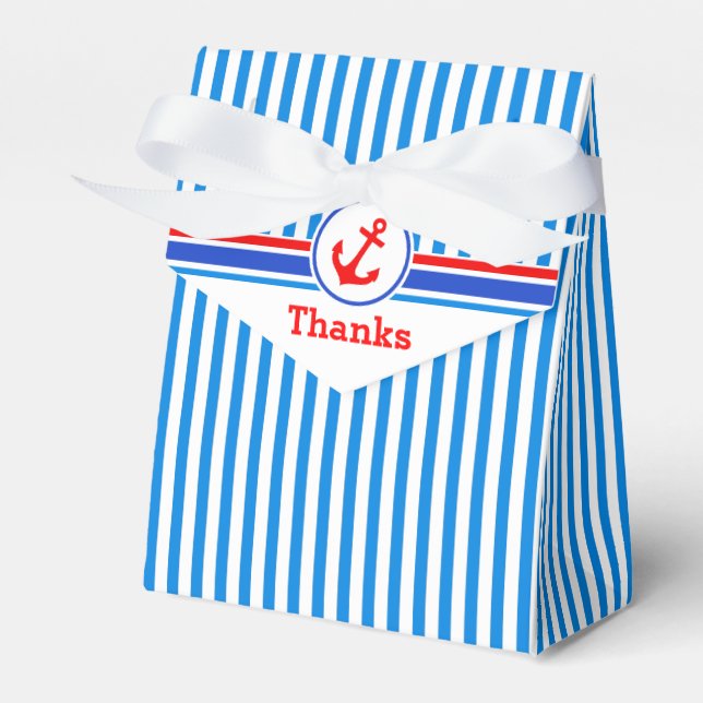 Bandas náuticas con ancla roja gracias caja de reg (Front Side)