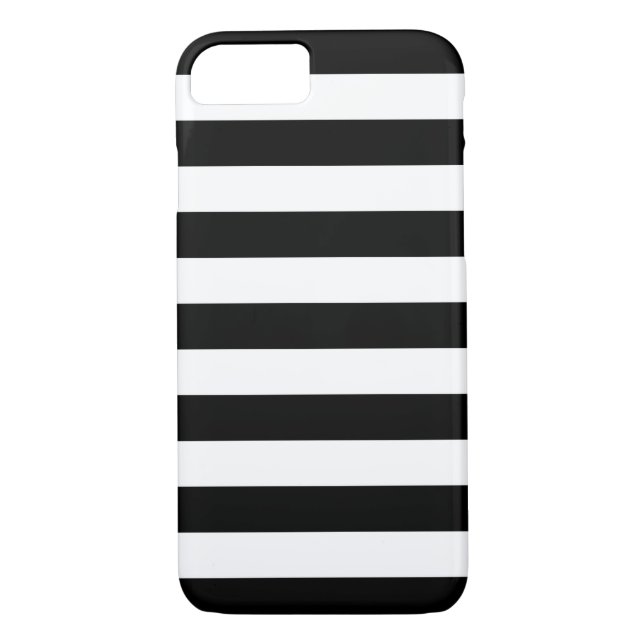 Bandas negrita funda iPhone negro y blanco 7 (Reverso)