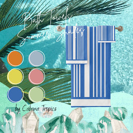 Bandas Perewinkle Talla de baño Azul y Blanco