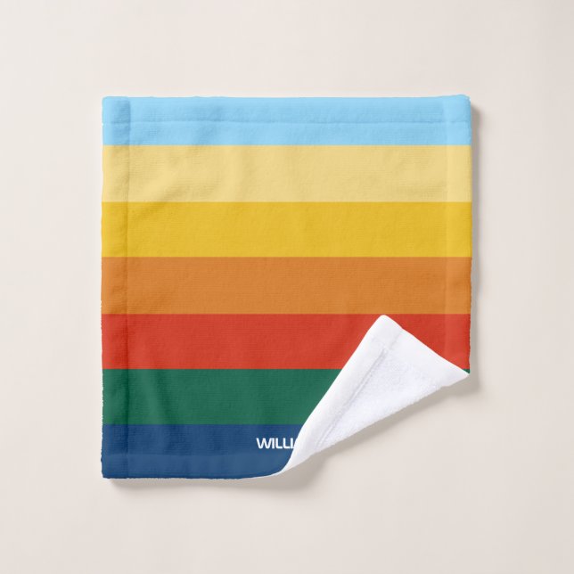 Bandas retro de puesta de sol con espacio simple n (Toallita)