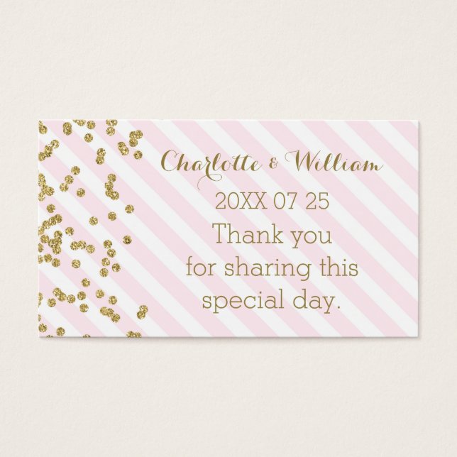 Bandas rosadas de confetti dorado Bandas favoritas (Frente)