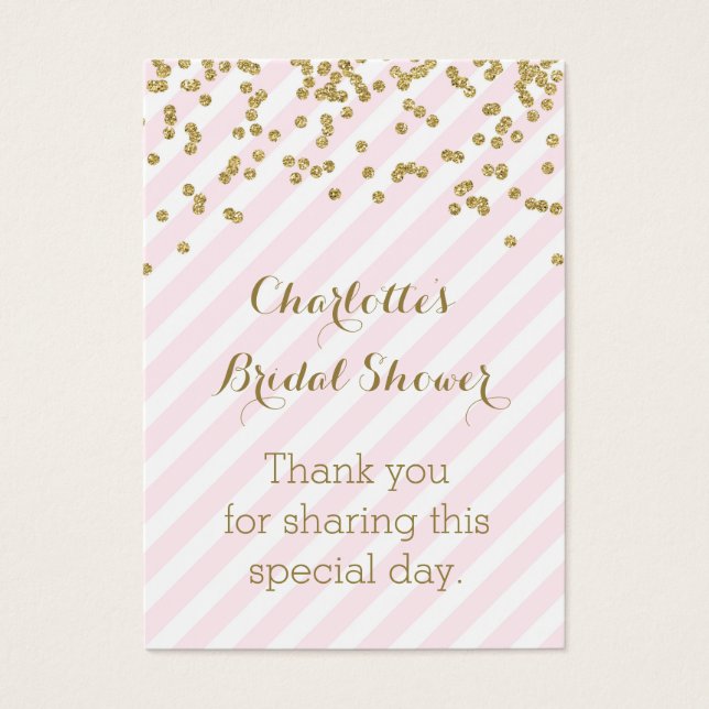 Bandas rosadas doradas Bandas favoritas de ducha d (Frente)