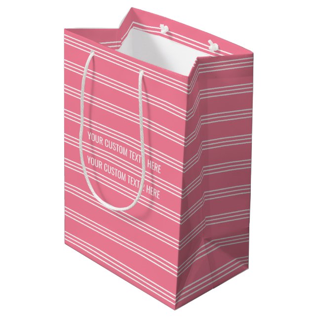 Bandas rosadas personalizado bolsas de regalo de t (Angulo reverso)