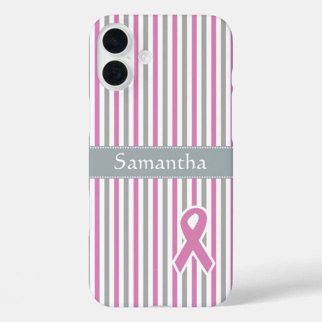 Bandas rosadas y plateadas personalizados fundas e (Reverso )