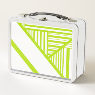 Bandas triangulares en blanco y verde limón