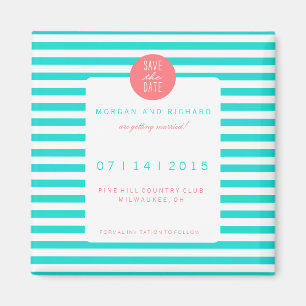 Bandas turquesas - Guardar imanes de fecha