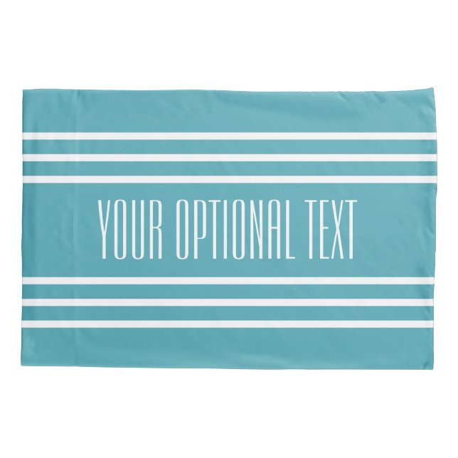 Bandas turquesas personalizados fundas de almohada (Reverso)