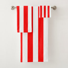 Bandas verticales blancas y rojas