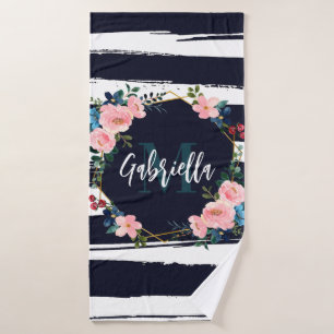 Bandas Y Monograma Floral