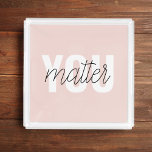 Bandeja Acrílica Cita de inspiración para el Pastel rosa moderno<br><div class="desc">Cita de inspiración para el Pastel rosa moderno</div>