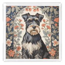 Elegant Schnauzer William Morris Inspired Floral