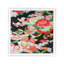 Flor floral de kimono kimonesa negra