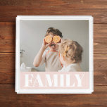 Bandeja Acrílica Foto de la familia de amor rosa pastoral moderno<br><div class="desc">Regalo moderno de fotografía de la familia rosa pastoral</div>
