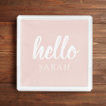 Bandeja Acrílica Moderno Pastel Pink Hello Y You Name<br><div class="desc">Moderno Pastel Pink Hello Y You Name</div>