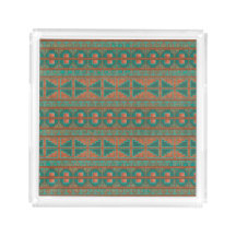 Patrón geométrico Verde azulado de cobre del suroe