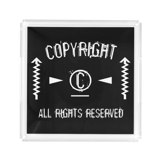 bandeja acrílica símbolo de copyright todos los derechos reservados