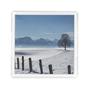 Bandeja Acrílica Snowy Winter Country Landscape Photo