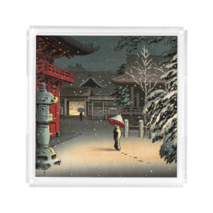 Bandeja Acrílica Tsuchiya Koitsu - Nieve en el santuario de Nezu