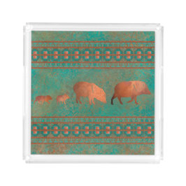 Bandeja Acrílica Verde azulado de cobre de la familia Javelina Cute
