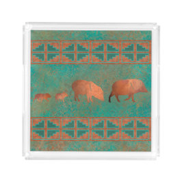 Bandeja Acrílica Verde azulado de cobre de la familia Javelina Cute