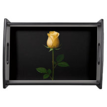 Black 4 Luxe serving tray, Sunlit Yellow Rose