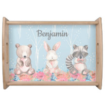 Cute Blue Woodland Animals Baby Nursery
