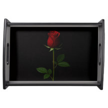 Bandeja de servir Black 4 Luxe, Rosa Roja Terciope
